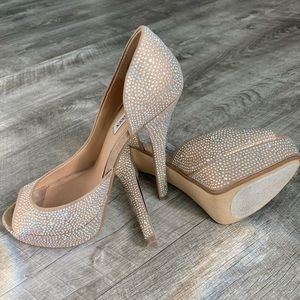 Steve Madden crystal studded platform heels